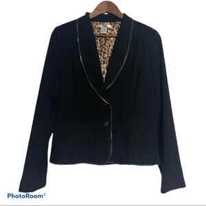 WD.NY Black Zipper Detailed Blazer Women's Size 8